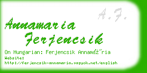 annamaria ferjencsik business card